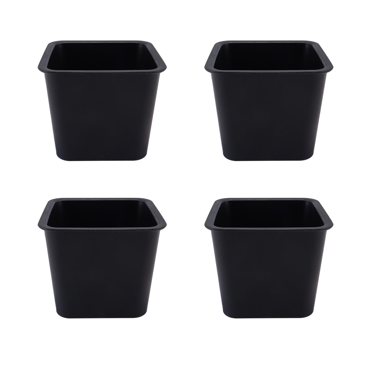 Coussinets de pieds Riven en plastique noir pour lit et table