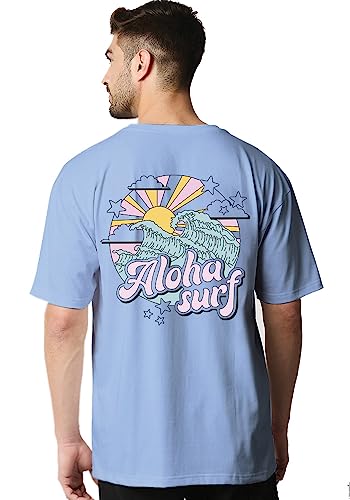 Image of Wear Your Opinion Men's Back Print Oversized Graphic T-Shirt (Design : Aloha Surf)