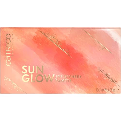 Catrice Sun Glow Eye & Cheek Palette, Rougepalette, Mehrfarbig, 6 Farben, langanhaltend, schimmernd, matt, vegan, ölfrei, ohne Parfüm, ohne Alkohol, 1er Pack (10g)