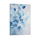 FOCCAR Lienzo abstracto de hojas para pared, impresionismo, moderno, naturaleza, plantas, póster abstracto, decoración de pared para decoración del hogar, obras de arte