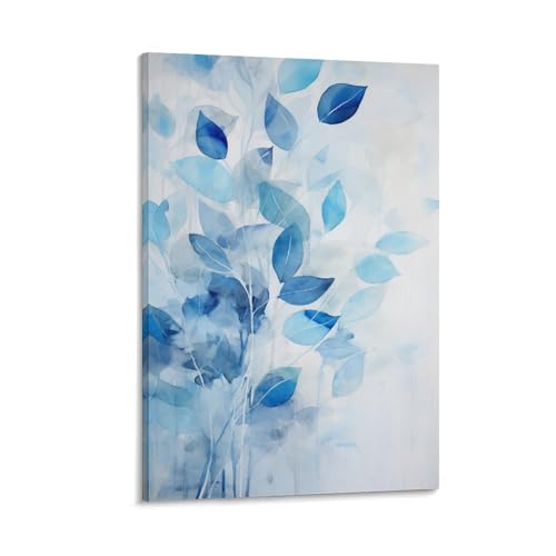 FOCCAR Lienzo abstracto de hojas para pared, impresionismo, moderno, naturaleza, plantas, póster abstracto, decoración de pared para decoración del hogar, obras de arte