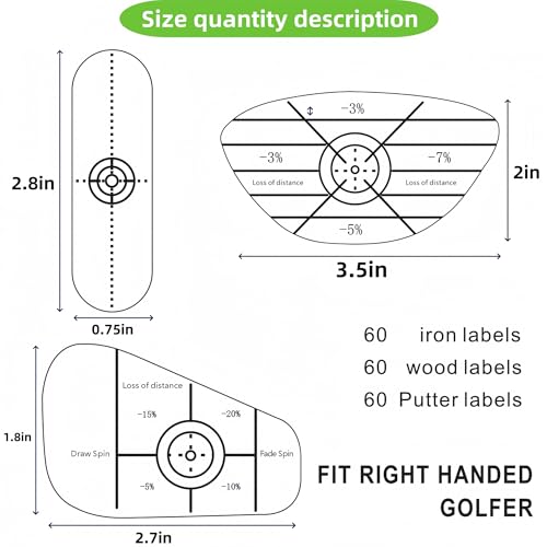 Lihengkong 180 PCS Golf Impact Stickers