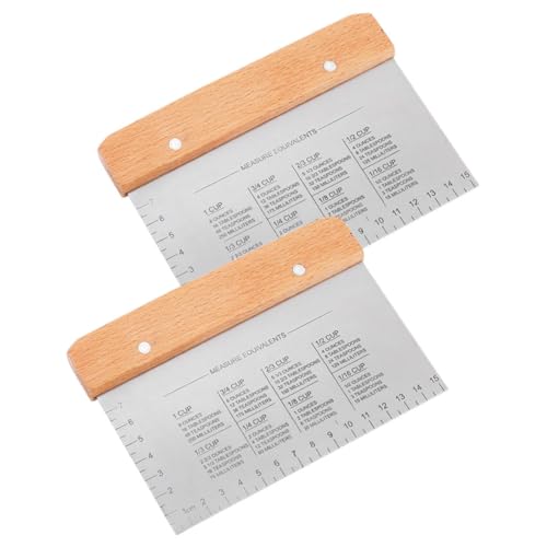 SHOWERORO 2stücke Edelstahl Teigschneider Mit Skala Lebensmittelschaber Aus Edelstahl Teigzerkleinerer Für Kuchen Und Pizza Küchenhelfer Schaberwerkzeug Einfach Zu Reinigen Und Langlebig