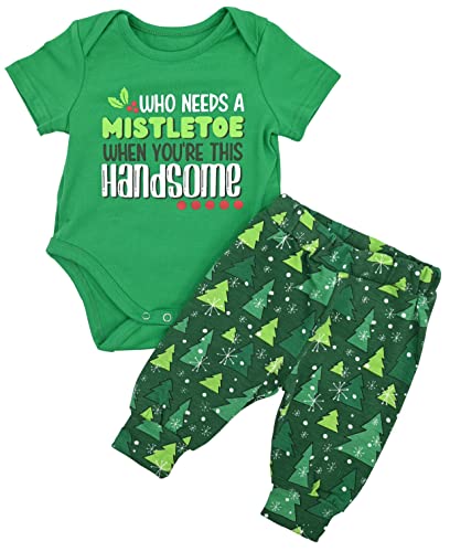 Image of Baby Boys Girls 2pc Outfit Set Short Sleeve Bodysuit with Pants