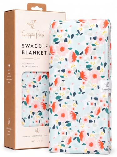 Image of Copper Pearl Swaddle Blankets for Newborns | Soft Stretchy Receiving Blankets for Boys and Girls | Large 46 x 46 Inch Baby Blankets | Lightweight and Breathable Swaddles | Leilani