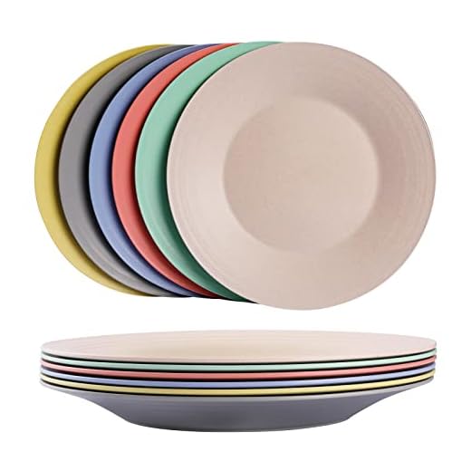 greenandlife 10inch/6pcs Dishwasher & Microwave Safe Wheat Straw Plates - Lightweight Reusable Unbreakable Dinner Plates, Non-toxin, BPA Free and Healthy for Kids Children Toddler & Adult