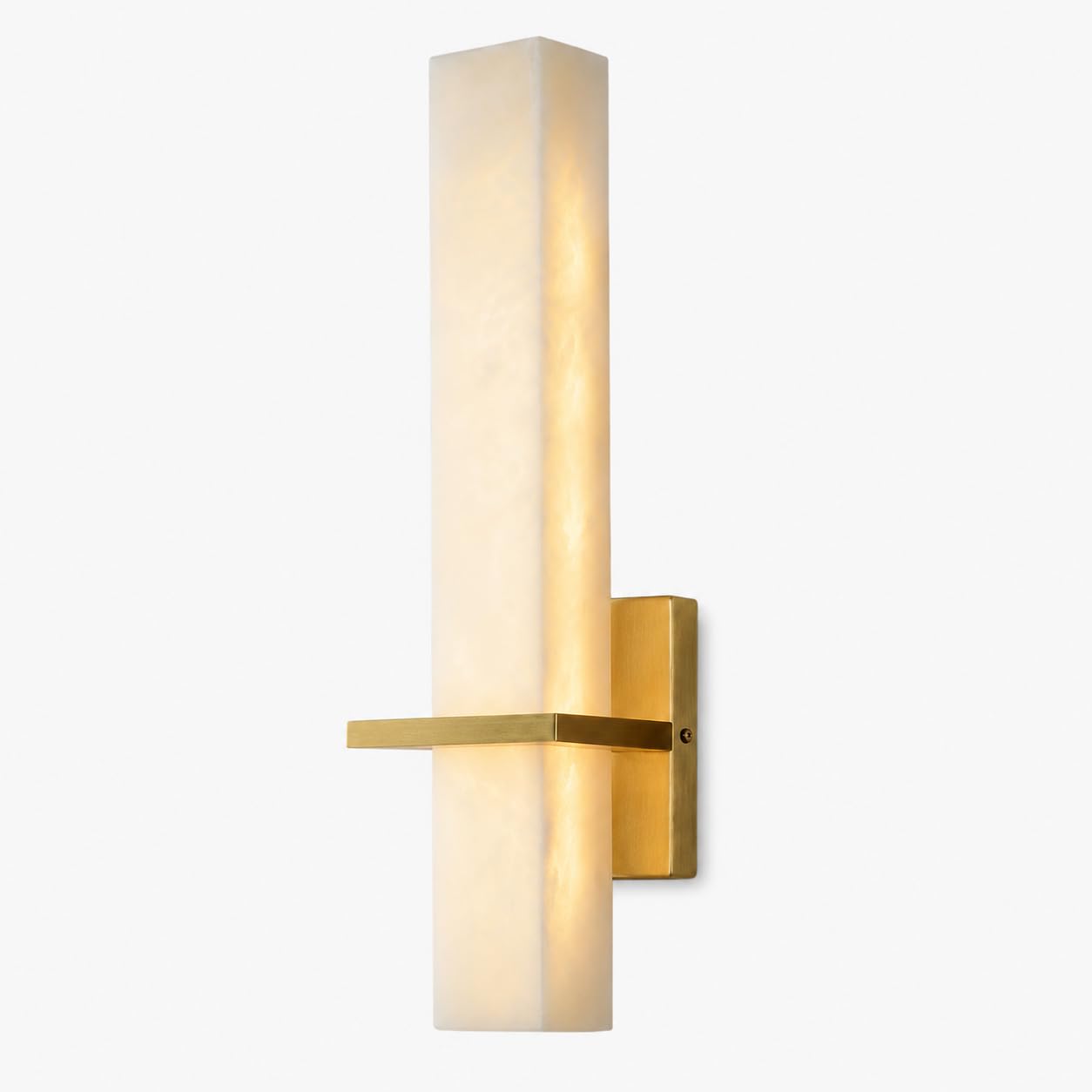 Alabaster Marble Wall Sconce, 18.9In Rectangle Mid-Century Wall Sconce Lighting Modern Natural Spanish Alabaster Vanity Lights For Bathroom 3000K LED Hardwired Wall Lamp For Living Room Bedroom Stair