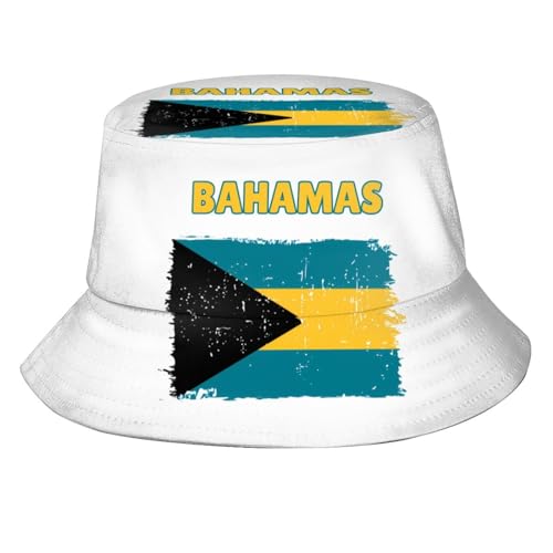 Image of Bahamas Flag Bucket Hats Fashion Sun Cap Packable Flag Fisherman Hat for Women Men Summer Travel Hat