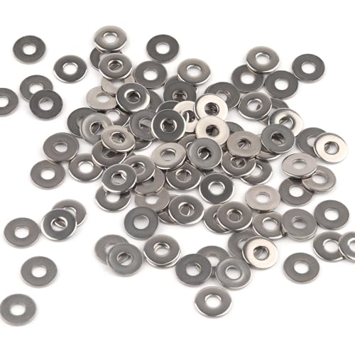 100 Stück Unterlegscheiben M3, Beilagscheiben Edelstahl M3 x 9mm, DIN 9021 A2 V2A Flach Unterlegscheiben Karosseriescheiben, Rostfreie Flat Washers für Muttern, Schrauben, Gewindestange (Edelstahl)