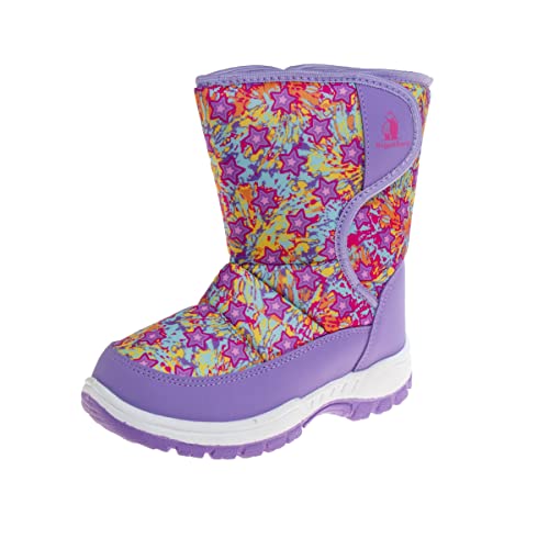 Rugged Bear Girls Snow Boot, Purple Multi, 9 Toddler