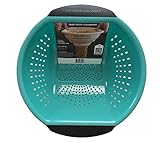 Trap Door Colander-Heavy Duty Plastic Food Strainer for Straining Pasta, Vegetables, Fruit-Perfect Kitchen Gadget for Straining/Draining-Great Gift Idea! (Aqua Sky)