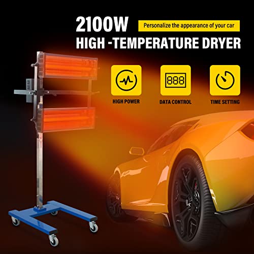 Pakowin Infrared Paint Curing Lamp, 2100W 110V Short Wave Infrared Paint Drying Light With Timer (1-60Min), Car Bodywork Repair Paint Dryer #TOP6