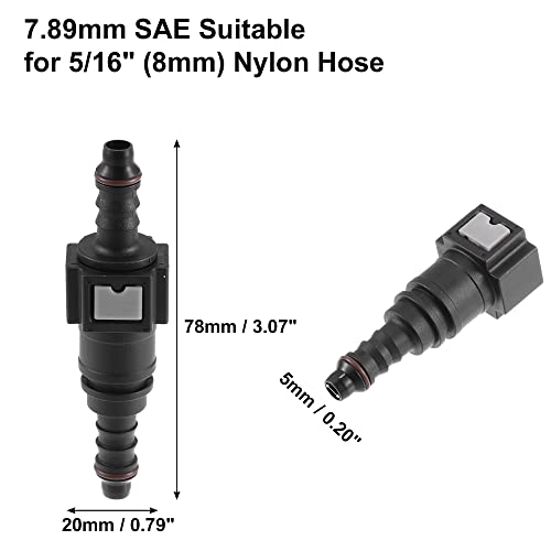 ABSOPRO 7.89mm do 8mm Prosto Samochód Paliwa Szybkie Złączka Złączka 2 Zestawy