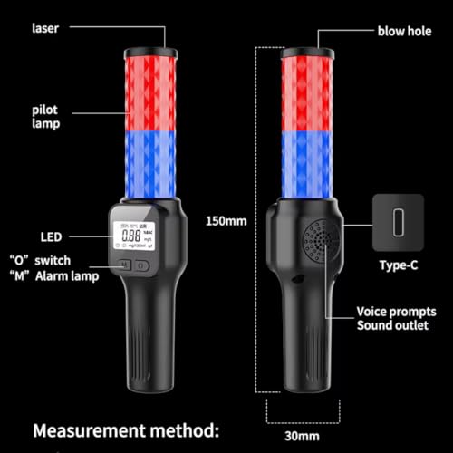 Image of Professional Alcohol Tester Digital Display Breath Analyzer High-Precision Breathalyzer Audible Alert with LCD Display Alcohol Detector (S-43)