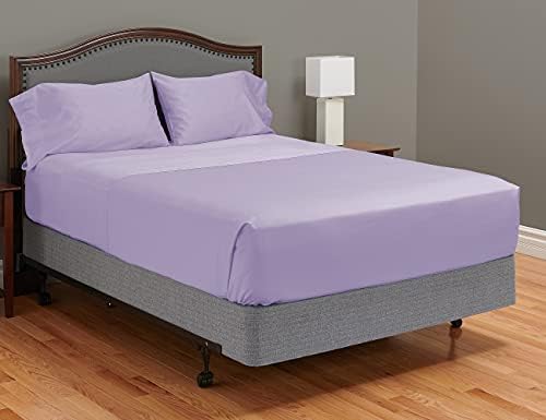 BeKind Online 100% Dreams Egyptian Giza Cotton Queen Soft Cooling Egyptian Giza 600-TC Sheets, 100% Certified Giza Bed Sheets, My 4-PC Giza Set, Fits Upto 15 Inch Deep Pockets Mattress - Lilac, Queen