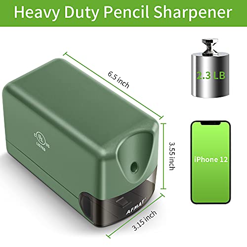 Electric Pencil Sharpener Heavy Duty, Afmat Pencil Sharpener Electric For Classroom, Ul Listed Plug In Pencil Sharpener For 6.5-8Mm No.2/Colored Pencils, W/Upgraded Helical Blade(Sharpen 10000 Times) #TOP4