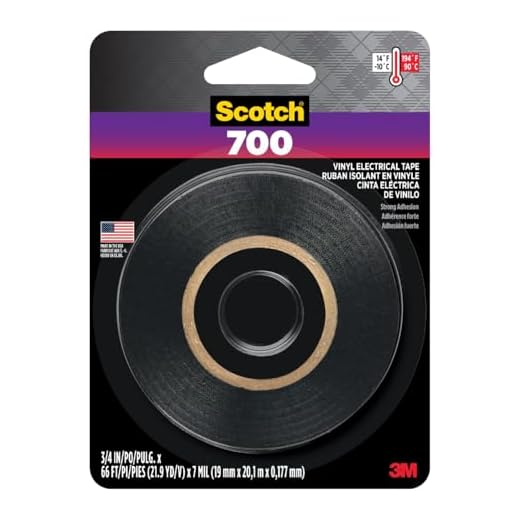 3M Scotch 700 Electrical Tape, 3/4 in x 66 ft x 7 mil, Vinyl Insulating Tape for Excellent Mechanical Protection, For Primary Insulation Up to 600V, For Indoor and Outdoor Use (03429NA)