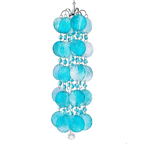 Kanpura HW2225500 Capiz Shell Wind Chime,Shell Wind Chimes Blue cover
