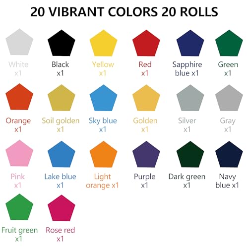 Image of FUNKAKA HTV Heat Transfer Vinyl Bundle, 20 Rolls 12 inch x 3ft HTV Vinyl