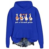 Just A Football Goose - Sudadera divertida con capucha de ganso y pato, para otoño, Azul rey-d, L