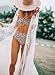BUTTZO Women Sexy Long Lace Dress Sheer Gown See Through Lingerie Kimono Robe (White, One Size)
