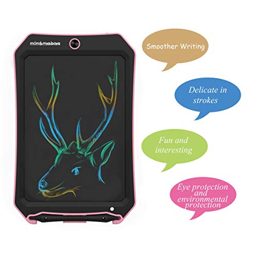 mom&myaboys Colorful LCD Writing Tablet for Kids Toys for 3-12 Years Old Girls,8.5 in Drawing Tablet Writing Board with Lock Erase Button,Gifts for School or Office(Pink-Cc) - Thumbnail 3
