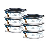 6 Pack Jumbo Square Refills Disposal Bags Refill, 42FT refill Pet Waste Bags Compatible with Pet Dogs Genie Dog Waste Disposal System Pails for Outdoor and Indoor