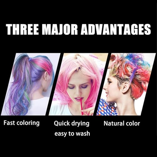 Color Temporal para Cabello Azul Lavable Rápido Secado miniatura 4