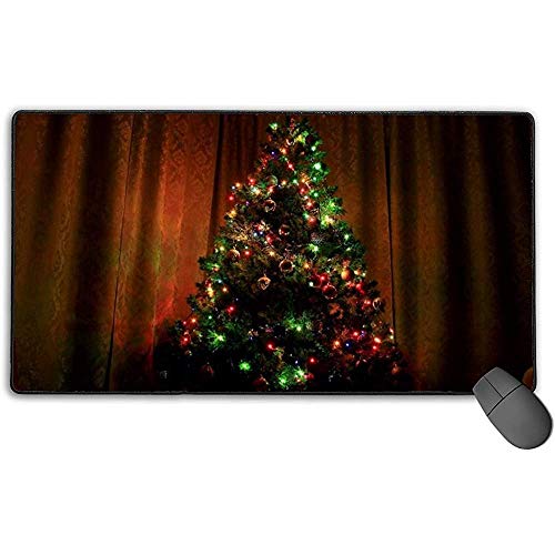 Preisvergleich Produktbild Mouse Pad Weihnachtsdekoration Baum Design Schreibtischunterlage Große Mausunterlage Mousepad Erweiterte Gaming-Mausunterlage Matte Rutschfester Gummi 40X75Cm