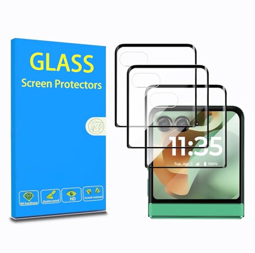 Astter for Motorola Razr 2025/2024 Front Screen Protector 3 Pack,Moto Razr 2024/2025 Full Cover Tempered Glass Screen Protector for Razr
