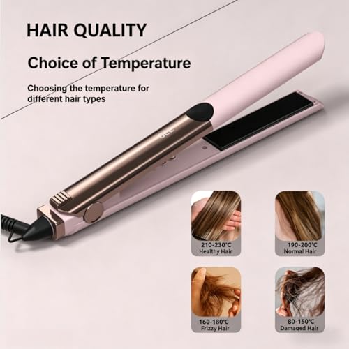 Plancha de pelo 2 en 1 con temperatura ajustable y cerámica miniatura 4