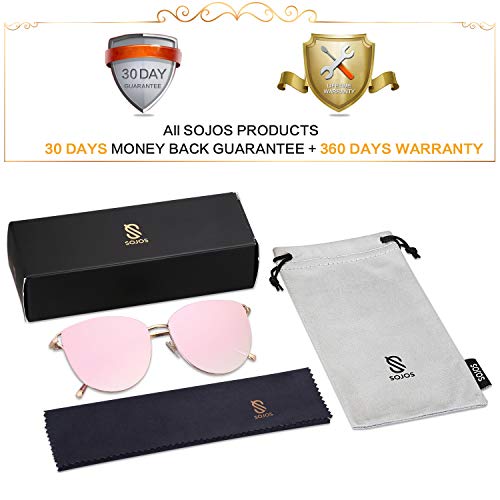 Sojos SJ1085C3 Mirrored Flat Lens Fashion Sunglasses thumb #5