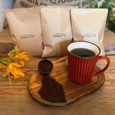 (豆)ネコグラ珈琲焙煎所の煎りたて挽きたて香り高いこだわり3種詰め合わせパック