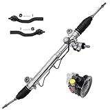 Detroit Axle - Power Steering Rack and Pinion Kit for Toyota Camry Lexus ES330 2004 2005 2006 Power Steering Pump with Pulley Rack and Pinion Assembly Front Outer Tie Rods Replacement