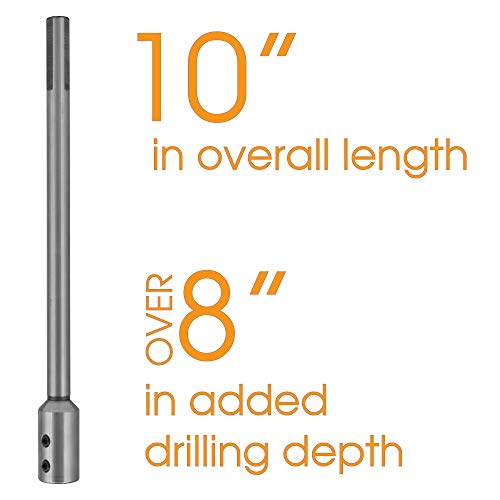 10” Long Forstner Bit Extension For Adding Over 8" Of Drilling Depth To Your Forstner Bit. For Wood Turners, Furniture, Carpentry And Construction Use (10" X 1/2" Extension For 1/2" Forstner Bit) #TOP1