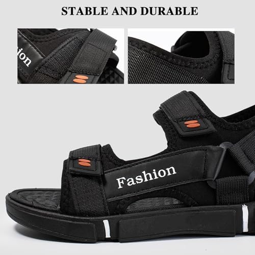 Mens Fashion Flat Sandals Lightweight Comfortable Open Toe Walking Sandals Non Slip Soft Sole Summer Casual Beach Water Shoes4