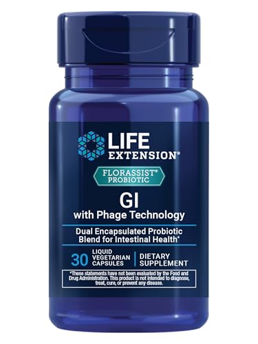 Life Extension FLORASSIST® Probiotic GI with Phage Technology, Digestive Health Supplement, microbiome Balance, Gut Health, Gluten Free, Vegetarian, 30 Capsules