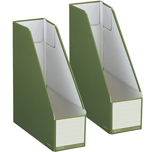 コクヨ ファイル ファイルボックス NEOS スタンドタイプ A4 2個セット オリーブグリーン フ-NEL450DGX2