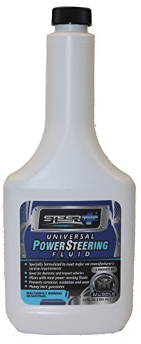 Throttle Muscle TM8666 - Steer+ Universal Power Steering Fluid 12 Oz Import or Domestic Universal Heavy Duty Top Off Fluid