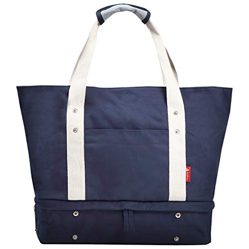 [ＭＩＲＡＩ] トートバッグ スポーツ ジム 旅行 サブバッグ シューズ収納 多機能 二層式 使って便利！７つの機能