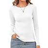 Womens Sweaters Pullover Long Sleeve Crewneck Shirts Ribbed Knit Sweater Slim Fitted Casual Jumper Tops