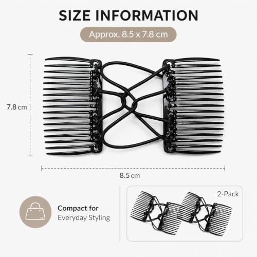 2 Piezas Clips Peine Elásticos para Cabello Rizado Negro miniatura 4