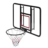 KUOYTT Basketballkorb zum Aufhängen, für drinnen und draußen, Pro Metallrahmen, Basketballtor mit Beschlägen, transparentes PC-Basketball-Rückwand und Rand für Hofpark