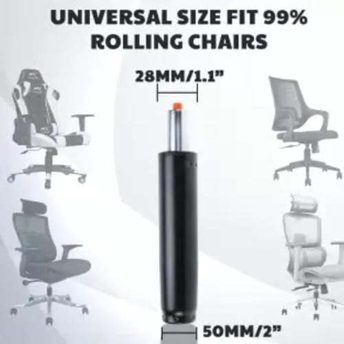 Image of Lakdi The furniture Co. Office Chair Gas Lift Hydraulic Pneumatic Shock Cylinder 120mm for Office Chairs - Universal Replacement Fits Black Color - (HDLC-001)