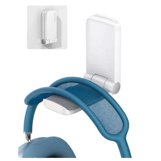 Suporte Dobrável Fone de Ouvido DH02 Branco, para Mesa, Escritório, Cabeceira – Suporte Revestido com Borracha Macia, Superfícies Lisas, Ideal para Fones de Ouvido, Cabos e Acessórios