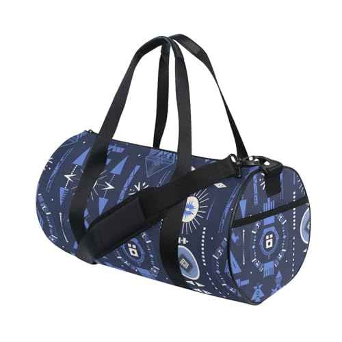 Tourism Illustration Aztec Indigo Vector Personal Item Travel Bag Gym Bag Yoga Waterproof