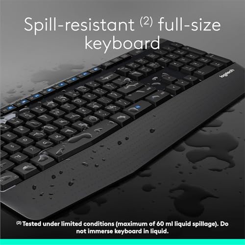 Image of Logitech MK345 Wireless Keyboard and Mouse Combo with Palm Rest, 2.4 GHz USB Receiver, Compatible with PC, Laptop, Black (Pack of 4)