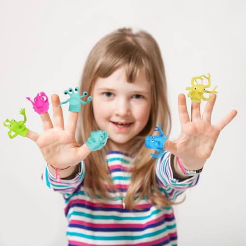 SAFIGLE Kinder Spielzeug 6 Fingerpuppen Dehnbare Fingerpuppen Fidget-Spielzeug Fingermonster Taschenfüller Rollenspiel-Spielzeug Partyartikel Lustiges Spielzeug Für Kinder Zufällige Kinderspielzeug ha