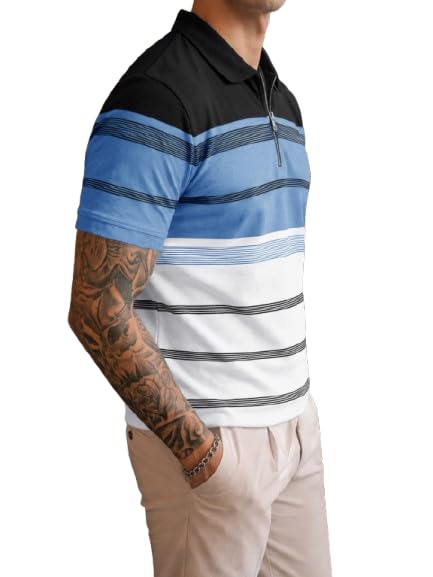 Image of Noble Monk Men's Regular Fit Polo Neck T-Shirt | Half Sleeve