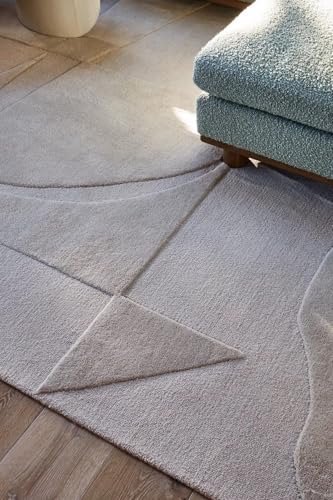 Tapis en laine tufté main blanc cassé moderne 120 x 180 cm